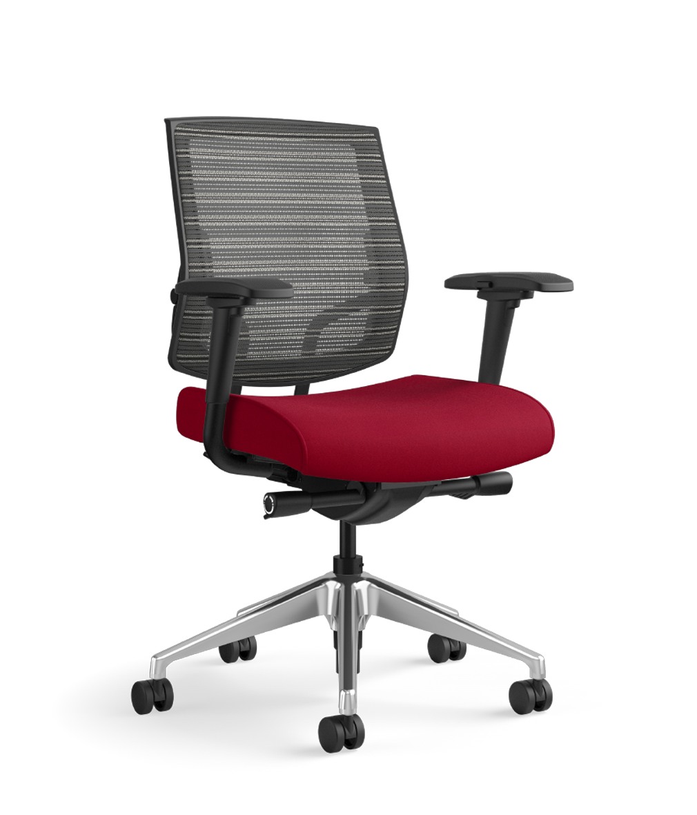 Focus Task Work Chairs Stools Seating Sitonit Focus Midback Task Chair Impress Mesh Sitonit Seating Pop Raspberry Height Width Adjule Arms With Sport Arm Pads Oversized Casters