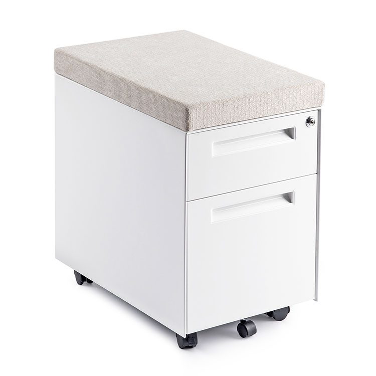 SitOnIt Seating, Accessories, Two drawer (box/file) mobile pedestal, 5 wheels, recessed pulls. Option to add a cushion.
